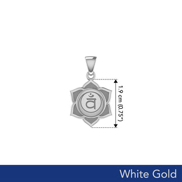 Svadhisthana Sacral Chakra Solid White Gold Pendant WPD5624